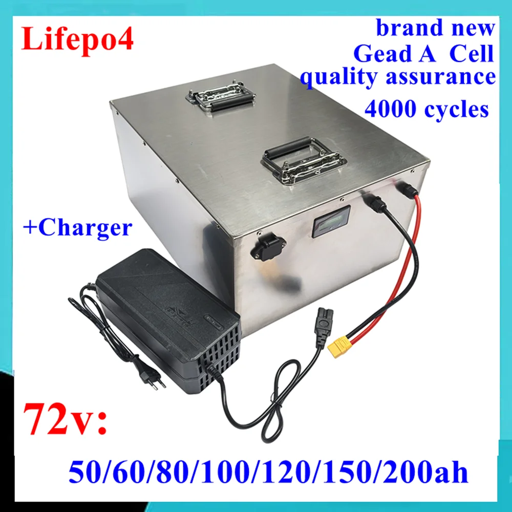 

72V 50Ah 60AH 80AH 100AH 120AH 150Ah 200AH LifePo4 Lithium Battery, Golf Cart, Electric Vehicle+Charger