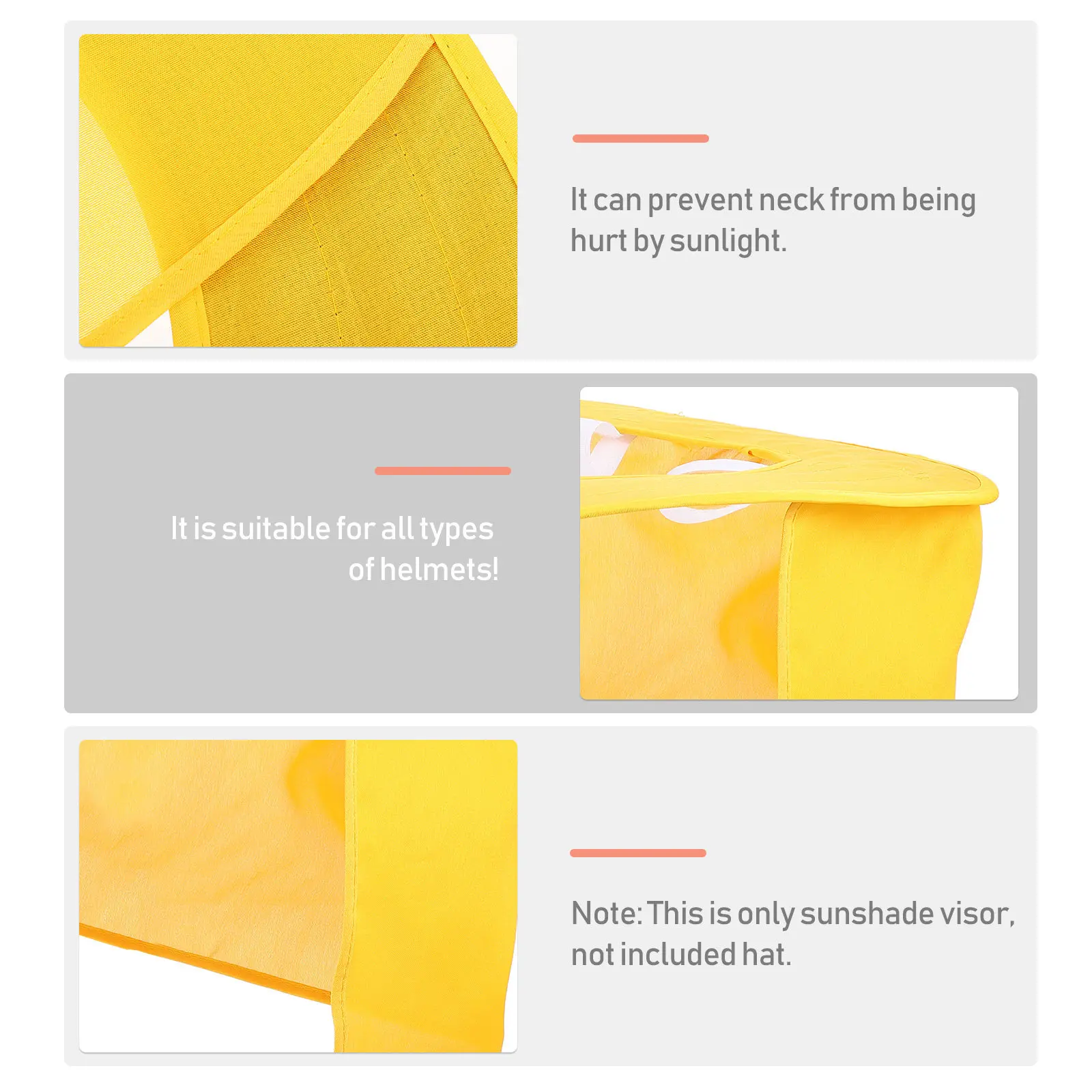 1Pcs Safety Hat Sun Visor Sunproof Lightweight Foldable Hat Brim Neck Outdoor Construction Site Installation Yellow