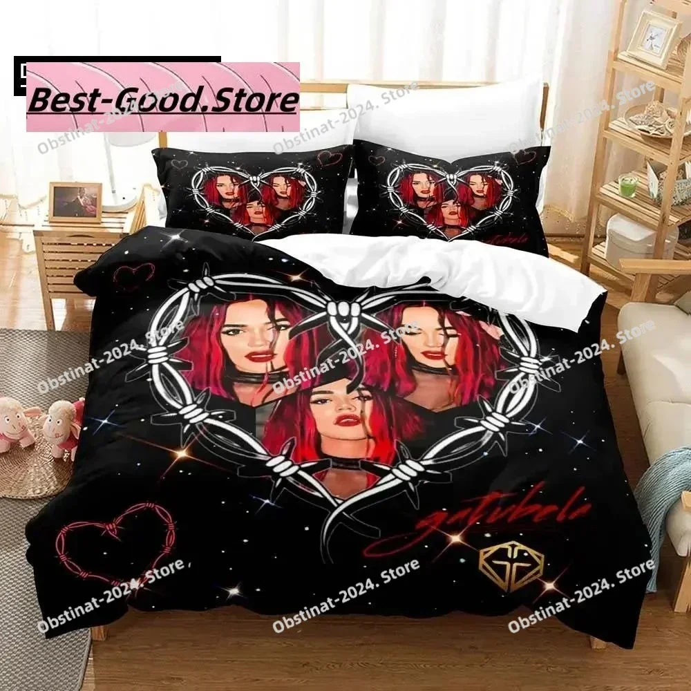 3D Fashion Singer Karol G Bedding Set Printed single Comforter Quilt Cover Duvet Cover Pillow Case 3 Pieces Sets Kids Adult Size