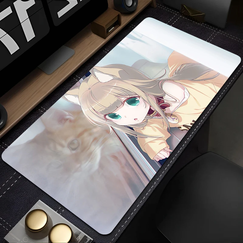 Mousepad New K-Kinako Large Mouse Mat MousePads Game Office Laptop Carpet Soft Anti-slip Desktop PC carpet Anime girl Mouse Pad