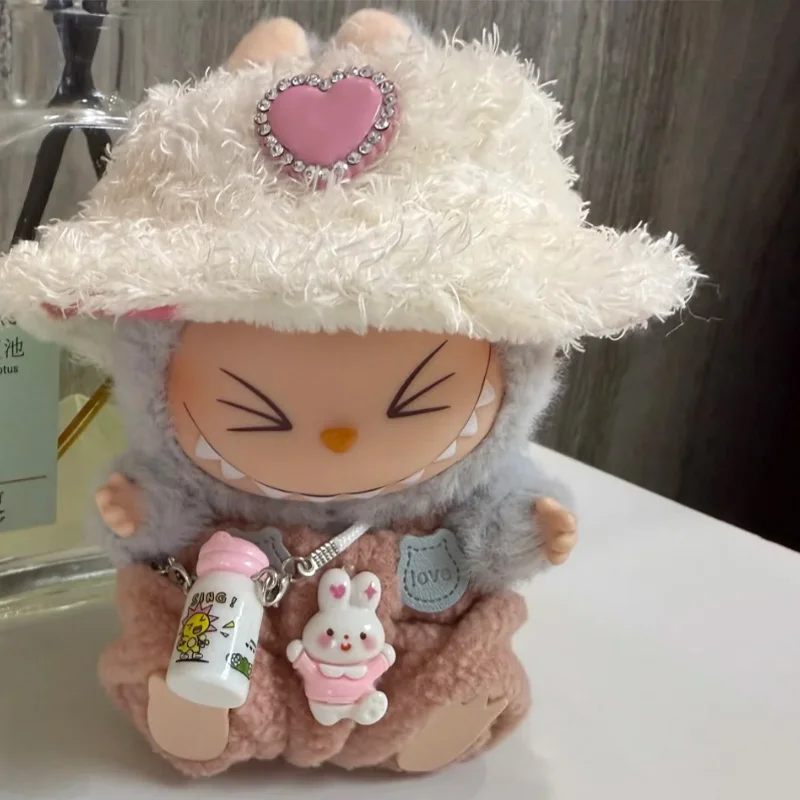 17cm Cute Mini Plush Dolls Clothes Outfit Accessories For Labubu Dolls Princess Jumpsuit Hat Set Clothing DIY Dolls Clothes Gift