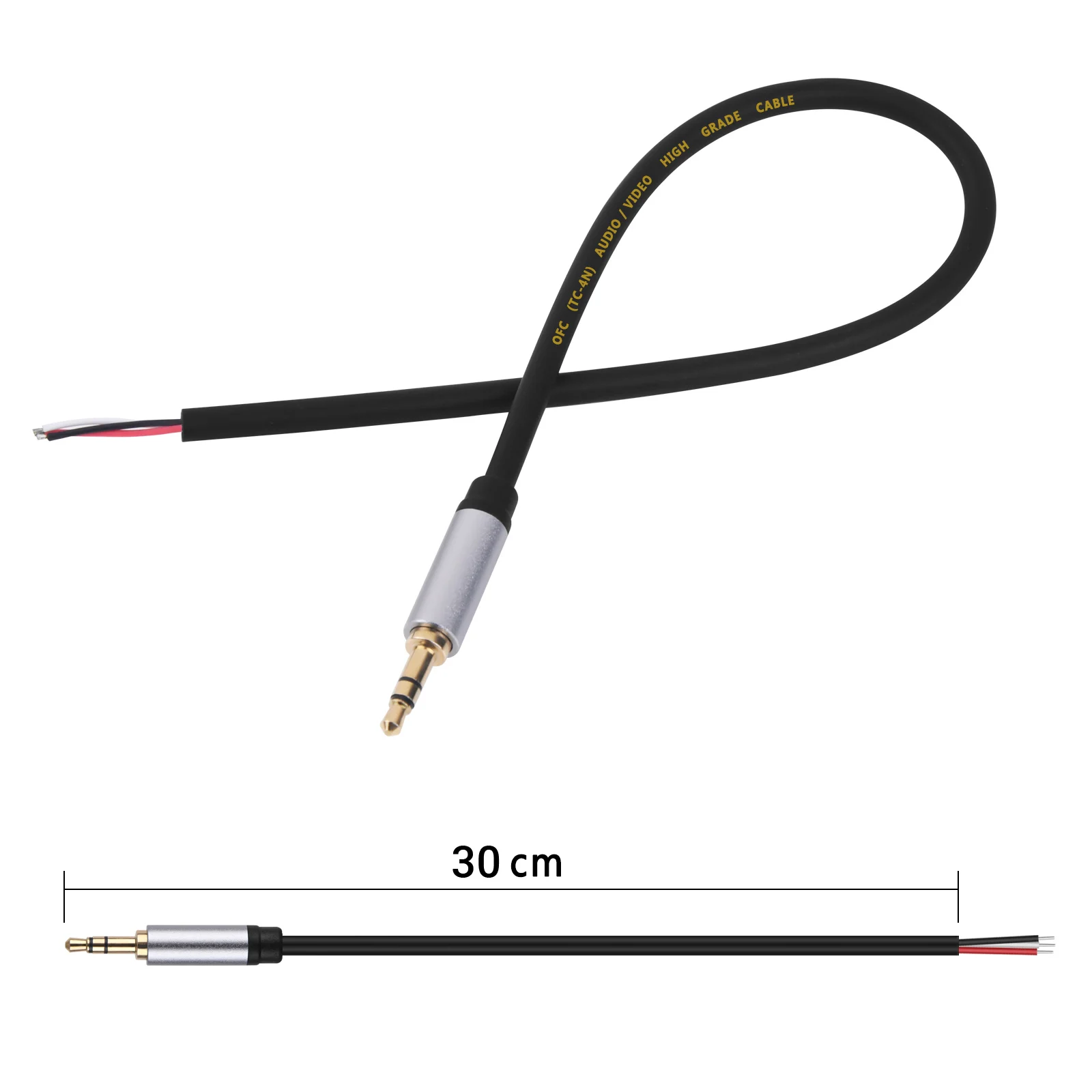 Replacement 3.5mm Male Plug to Bare Wire Open End TRS 3 Pole Stereo 1/8\