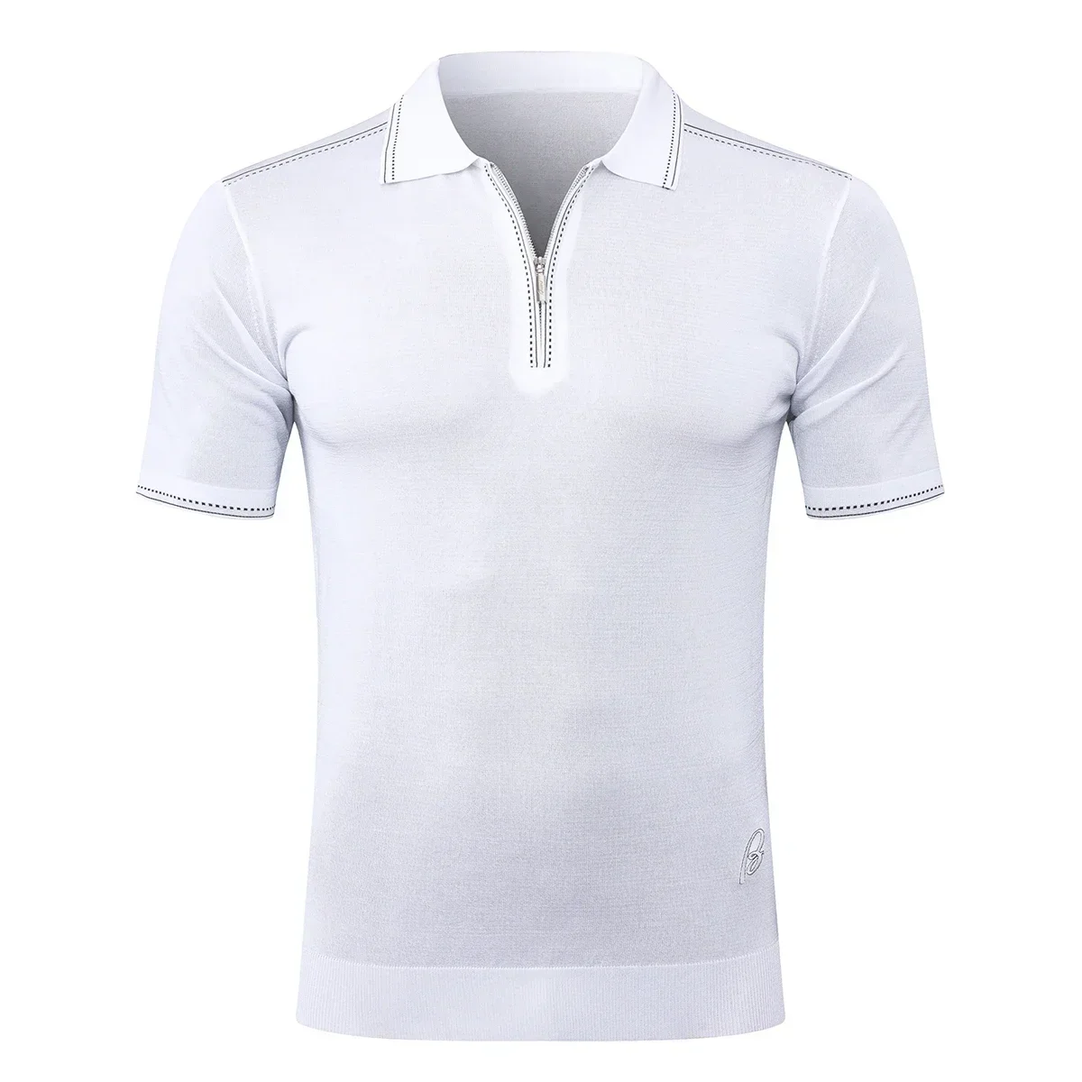 BILLIONAIRE BLSK CPRT polo shirt silk men 2025 New business elastic short sleeve thin outdoors Embroidery big size M-5XL