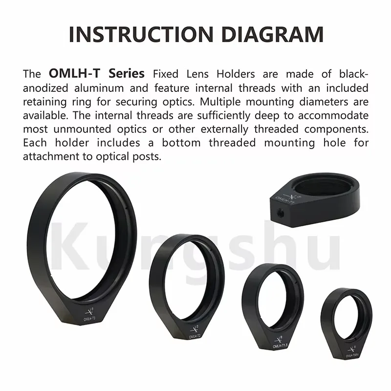 OMLH-T Series Internal Threaded Fixed Lens Holder