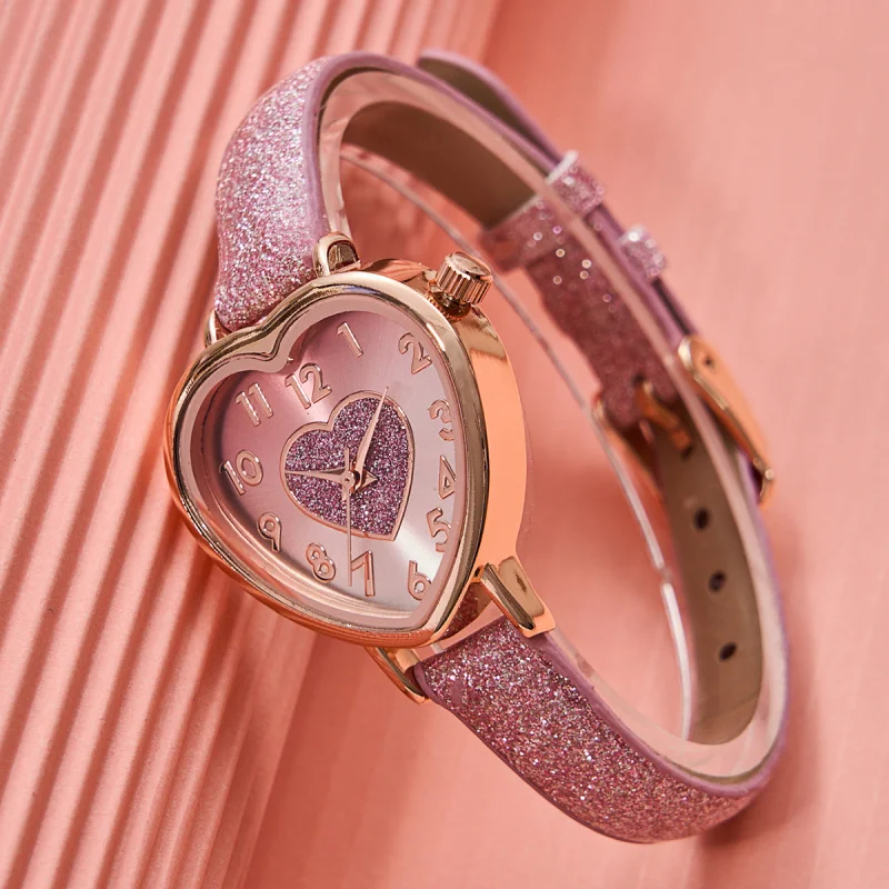 Reloj de cuarzo con forma de amor para mujer, reloj de estudiante, nicho, cinturón en forma de corazón, moda, nuevo