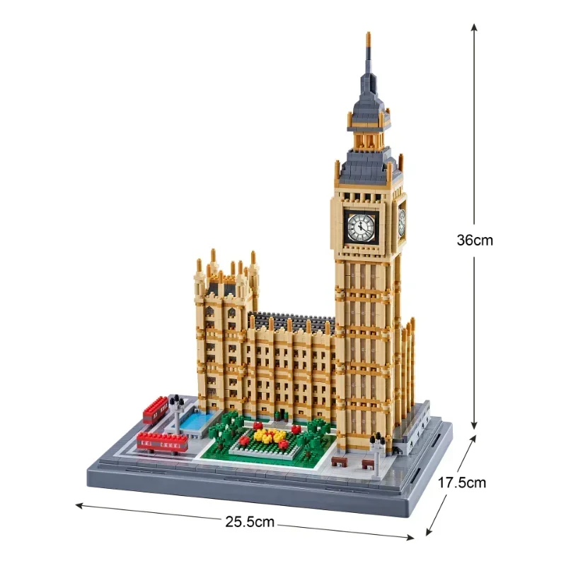 Nieuwe Big Ben-bouwstenen uit de architecturale serie 2024. Versier driedimensionaal montagemodel voor kinderen en volwassenen