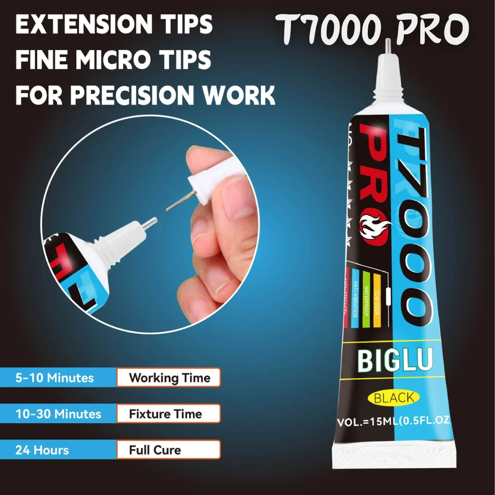 B7000 Pro Clear Contact Phone Repair Adhesive T7000 Pro Black Universal Glass Plastic DIY Glue With Precision Applicator