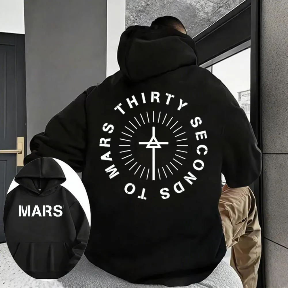 2025 خريف/شتاء ثلاثين ثانية المريخ هوديي الرجال موضة القطن مقنعين البلوز عادية روك باند الجرونج البلوز ملابس الشارع