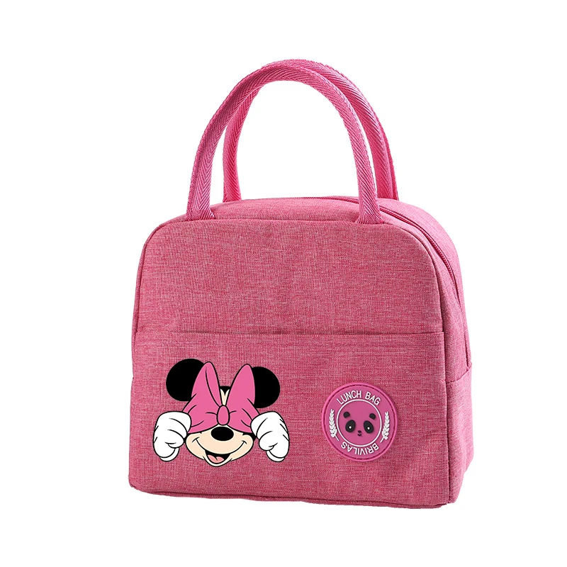 Mickey Minnie Mouse Insulated Portable Lunch Bags Pack Aluminum Foil Rice Bag Meal Pack Tote Pack Student Bento Lunch Handbag