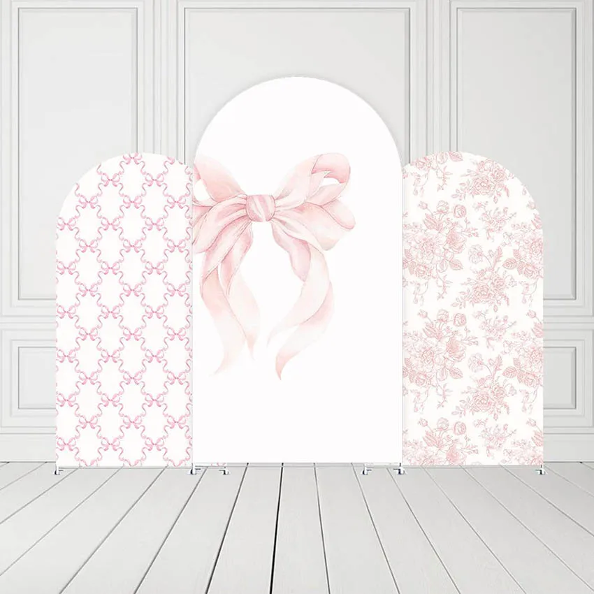 

Mehofond на заказ, 2-сторонние розовые банты с цветочным узором для девочек, день рождения, вечеринка, чехол для детского душа, арка Chiara, фон для декора, фон