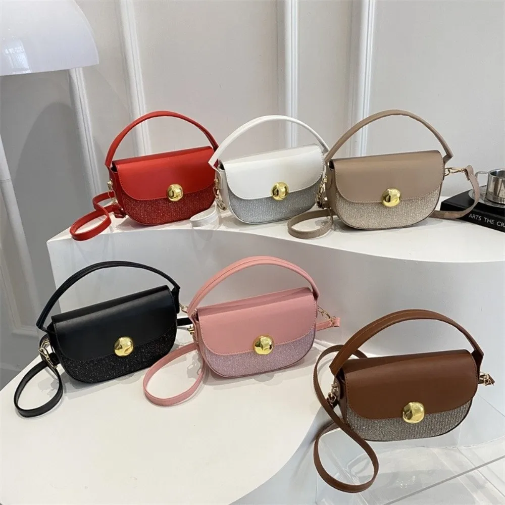 

Корейская стильная сумка через плечо с блестками, роскошная полукруглая сумка-седло с регулируемым ремешком, большая вместительная женская сумка на плечо для ужина, вечеринки