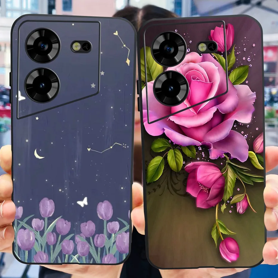 For Tecno Pova 5 LH7n Cool Dragon Pattern Phone Case For Tecno Pova5 4G Soft TPU Black Silicone Cases
