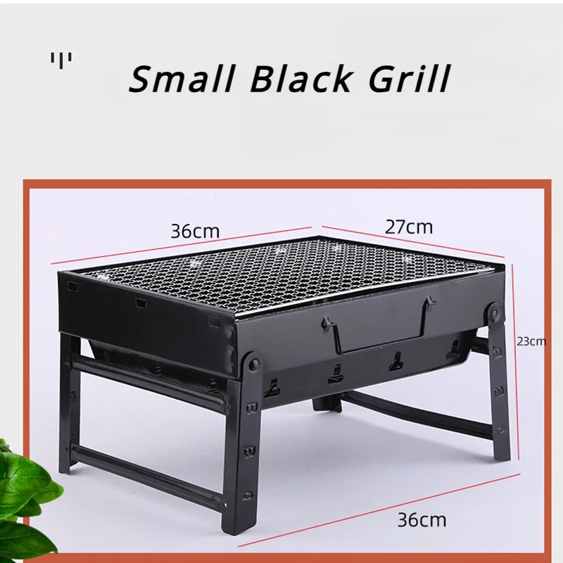 60cm Foldable Barbecue Grill Outside Easily Assembled Courtyard Summer Beach Party Charcoal Roast Machine WIth Condiment Tray