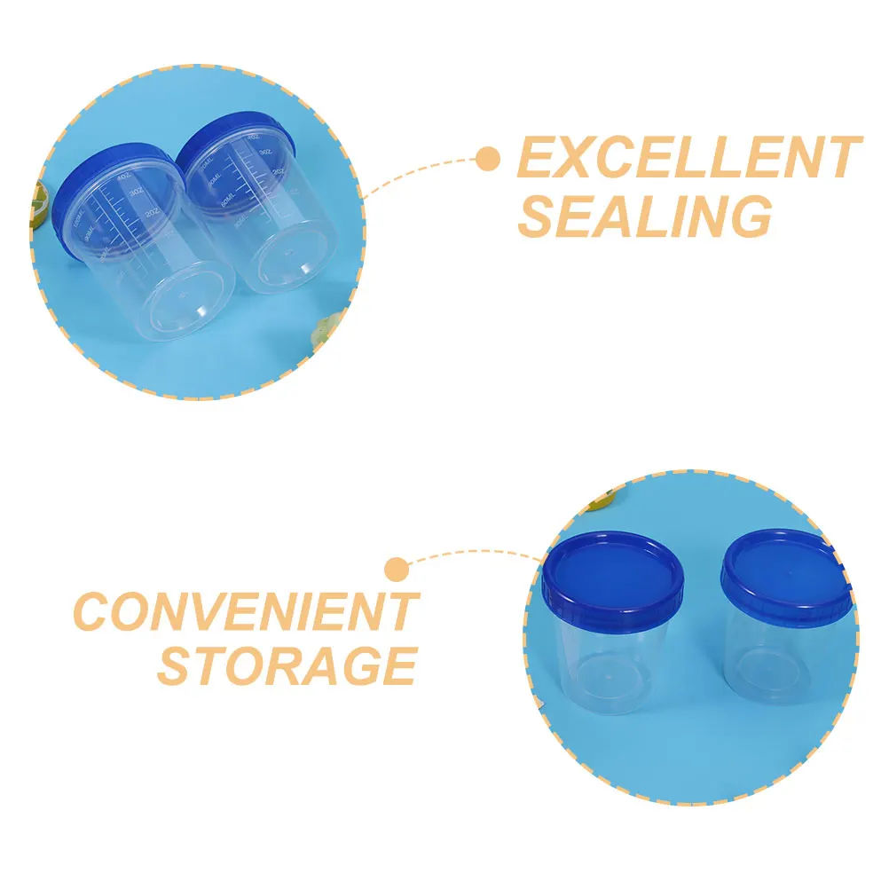 

24 Pcs Measuring Cups Transparent Sealed Laboratory Specimen Cups With Lids Plastic Fresh Keeping Reusable Food Storage Sample