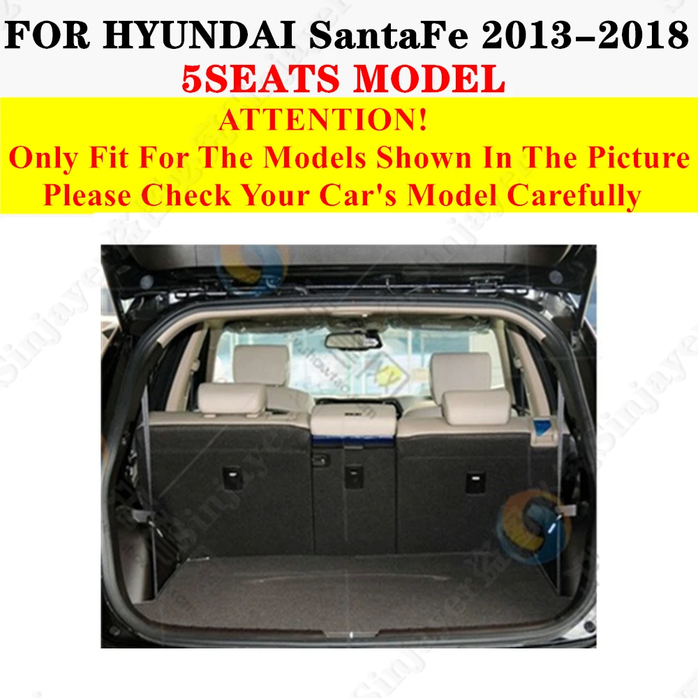 High Side Car Trunk Mat For Hyundai SantaFe 5Seats 2018 2017 2016 2015 2014 13 XPE Rear Cargo Cover Liner Tail Boot luggage Pad