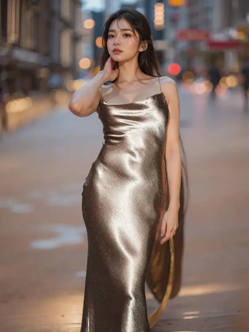 セクシーなスパゲッティストラップバックレスマキシドレス女性サテンレースアップトランペットイブニングドレスエレガントなボディコンパーティードレス 2025 PHQ8