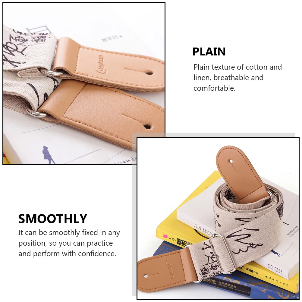 

Style Cotton and Linen Guitar Shoulder Straps While Belt Electric Accessories Folk-custom Double Tip Woven