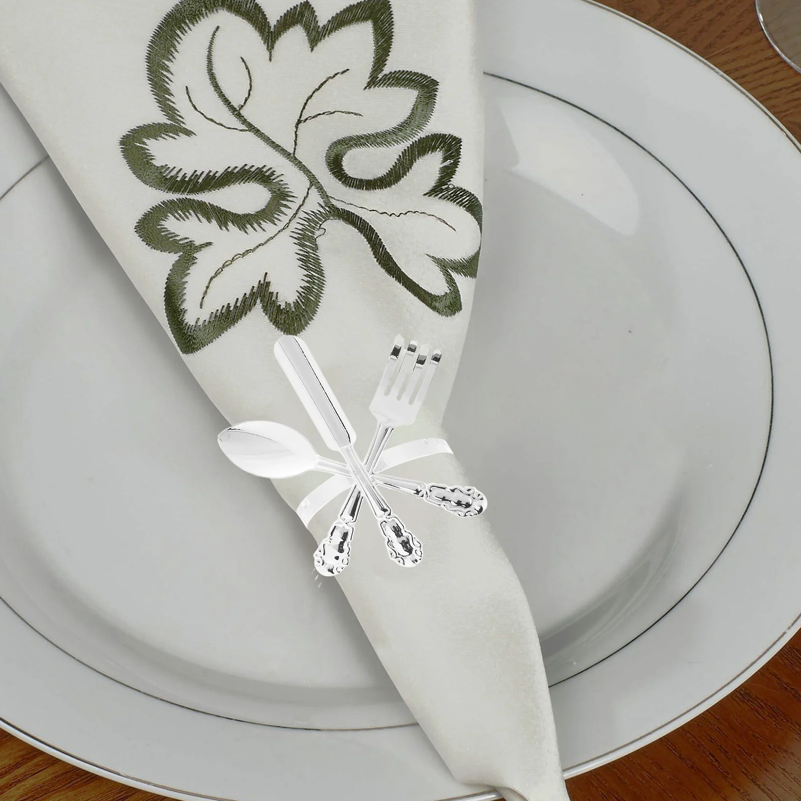 

6 Pcs Napkin Rings Zinc Alloy Smooth Metal Holders Wedding Party Hotel Banquet Practical Stylish Design Kitchen Bar