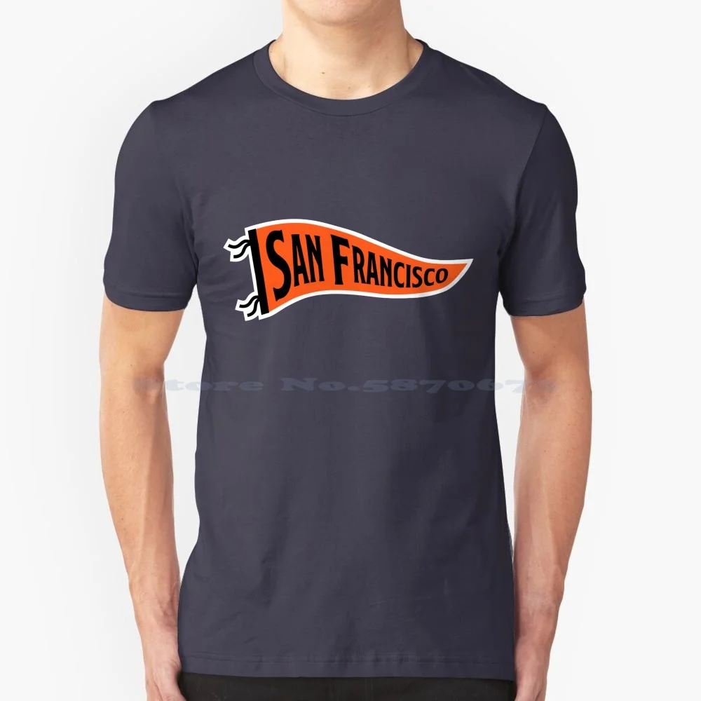 San Francisco Pennant-Black T Shirt 100% Cotton Tee San Francisco Sf Giants Vintage Retro Baseball Hunter Pence Barry Bonds