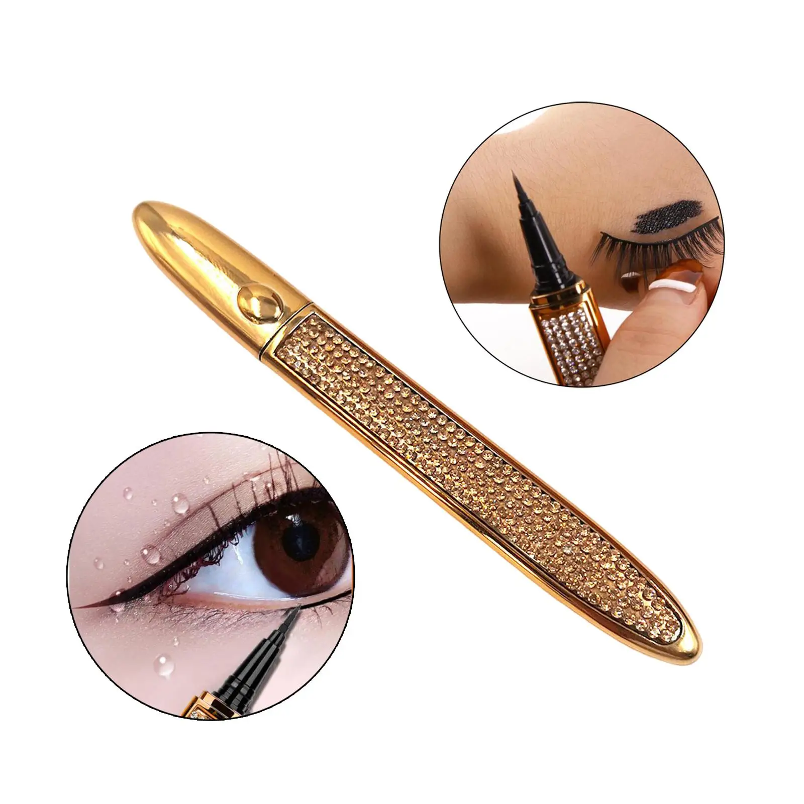 5xEyeliner liquide auto-adhésif sans colle pour le maquillage des yeux or