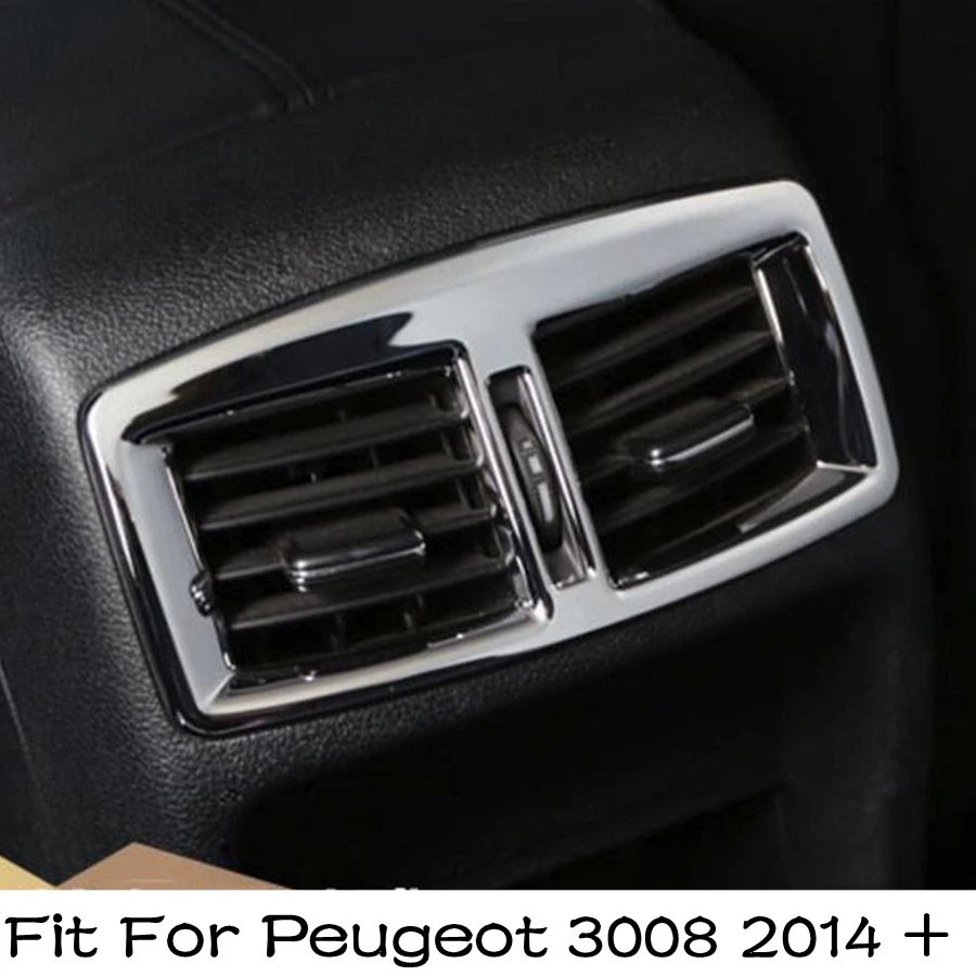 

Rear Armrest Box Air Conditioning AC Outlet Vent Frame Cover Trim For Peugeot 3008 2014 2015 2016 ABS Matte Accessories Interior