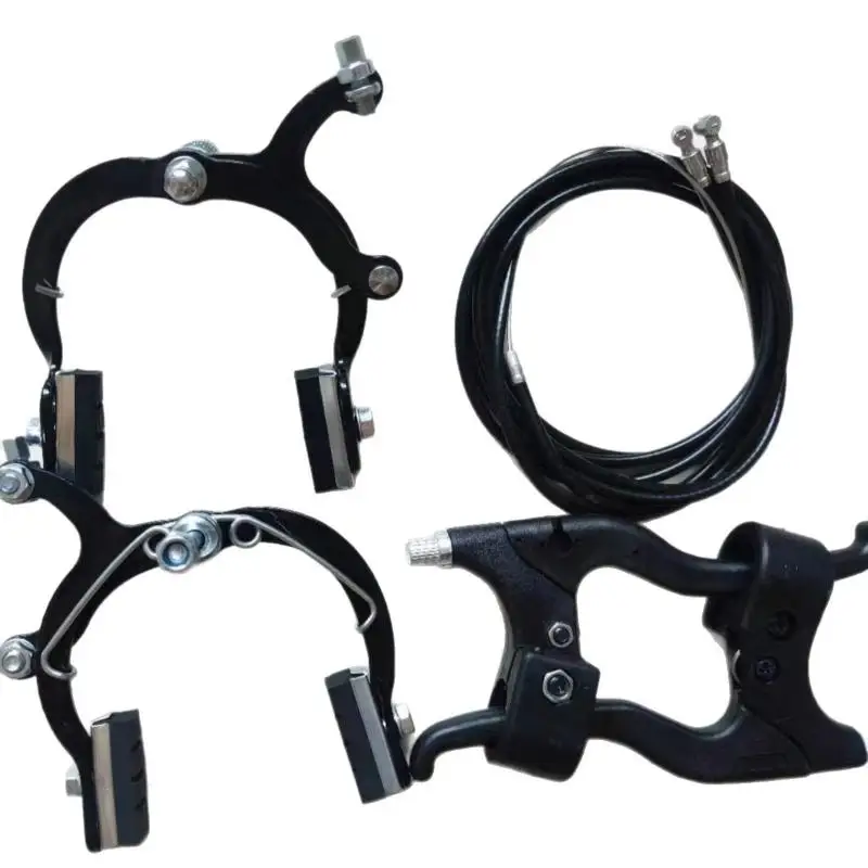 Bike V Brake Set High Performance Steel Calipers 1 Set Front Rear Black for Mountain Road Bike Daily Riding