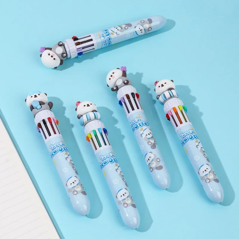 

24PCS/ лот KAWAII морской выдры 10 цветов шариковой ручкой милые пресс шариковые ручки школьные канцелярские принадлежности