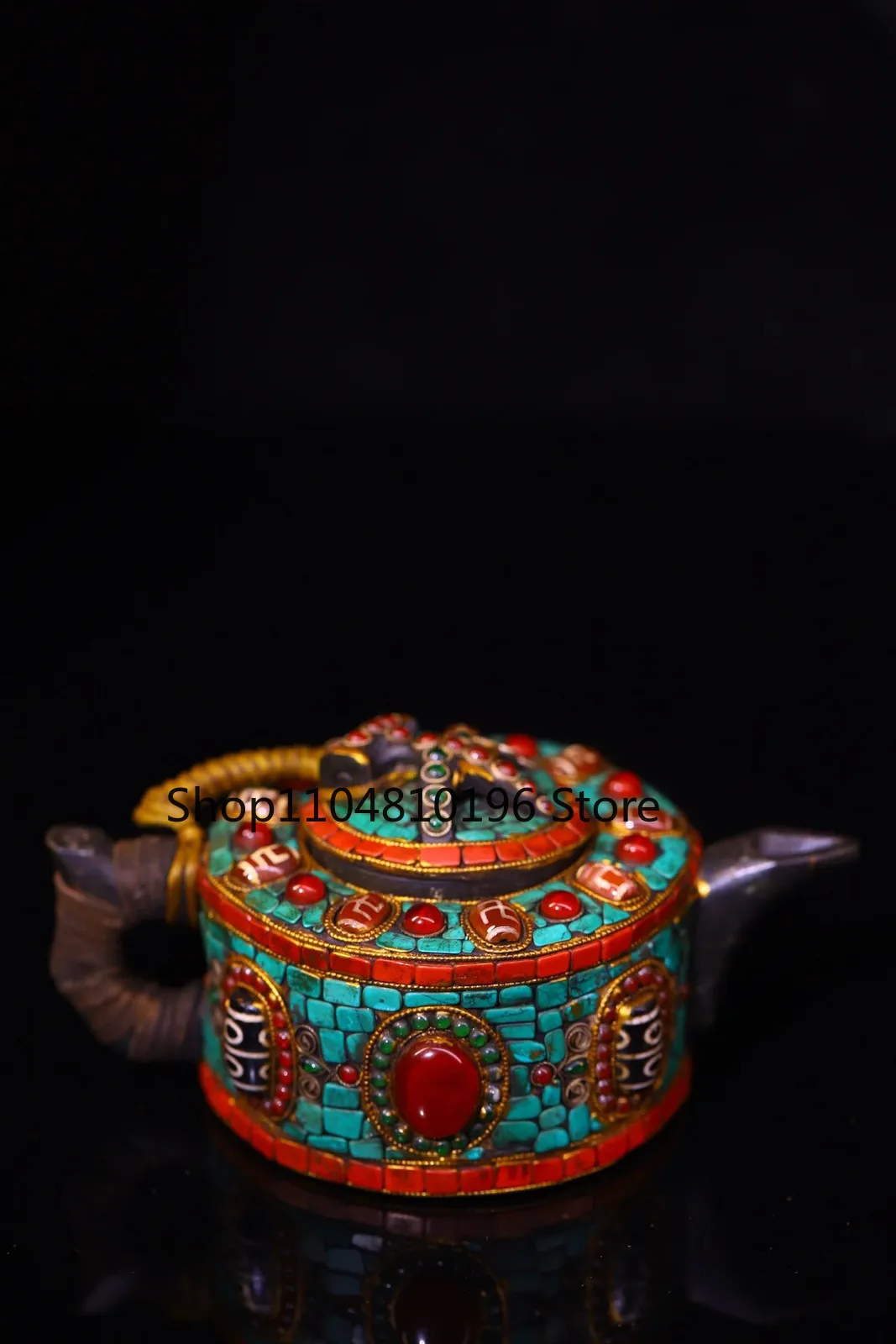 Meteorite Gem gZi Beads Turquoise Kettle Buddha Butter pot Teapot Butter Pot