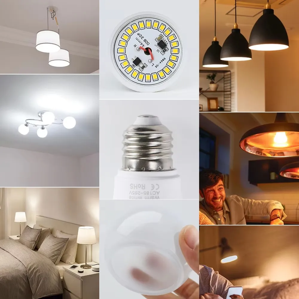10개/묶음 앰플 LED 전구 램프 E27 AC 220V 전구 18W 15W 12W 9W 램프/전구 가정용 샹들리에 거실용