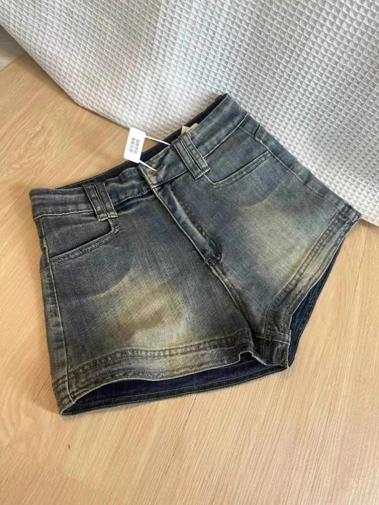 Vrouwen Blauwe Denim Shorts 2000s Y2k Hoge Taille Oversize Hot Jeans Shorts Harajuku Vintage Micro Cowboy Korte Broek Kleding zomer