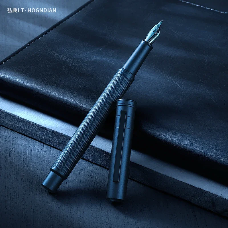 

Elegant HongDian 1851 Fountain Pen Forest Blue Milky Way Design Stainless F Nib for Business Writing Gifts Office Supplies
