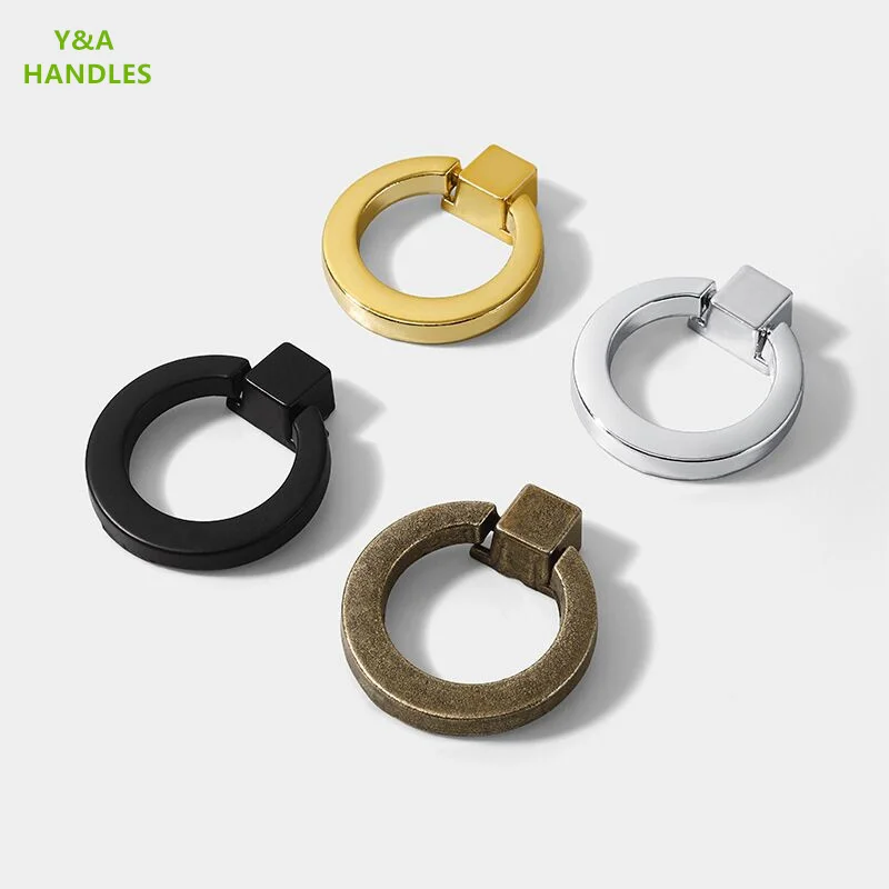 

Handles Drawer Cabinet Furniture Kitchen Handles for Cabinet Knob Door Drawer Furniture Kitchen Knob Ring Shape Retro Simple
