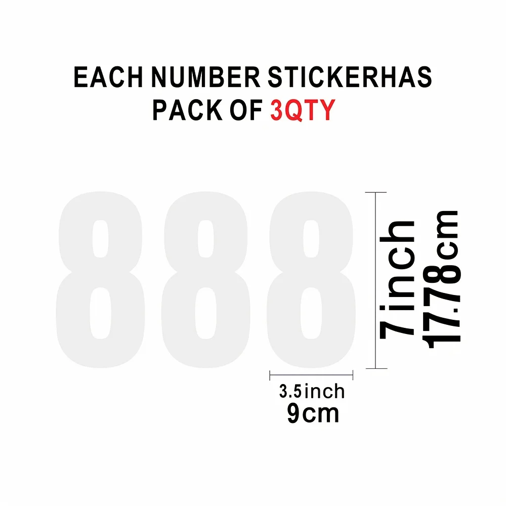 3PCS/Sheet 0 To 9 Number Bin Stickers Waterproof for Dumpster Garage Office Parking No-Residue Self-adhesive Vinyl Decals