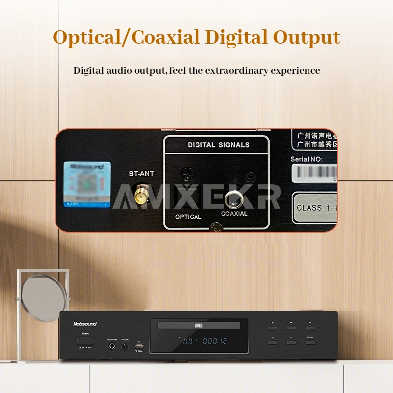 Nobsound CD-3 CD Player Bluetooth 5.0 with Remote Control Headphone Amplifier Fully Balanced Output Home HiFi Music Player
