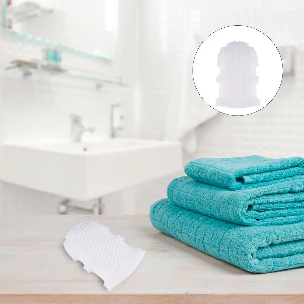 

2Pcs Silicone Massage Glove Bath Brush Semi-Transparent White Dark Scrub Soft Exfoliation Skin Massage Relaxation