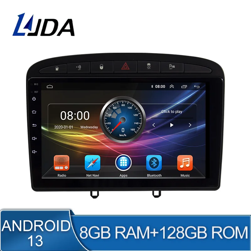 

8G+128G Android 13 For PEUGEOT 308 308S 408 2012 - 2020 2 Din Car Radio Multimedia Video Player Navigation GPS Stereo NO DVD DSP