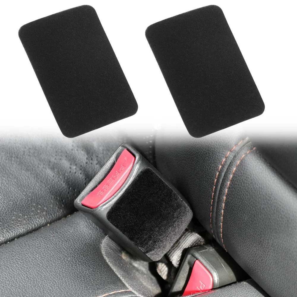 2Pcs/Set Black Auto Car Safety Belt Buckle Anti-collision Sticker Pads Anti Noise Quite Lock Clip Protector Car Accessories