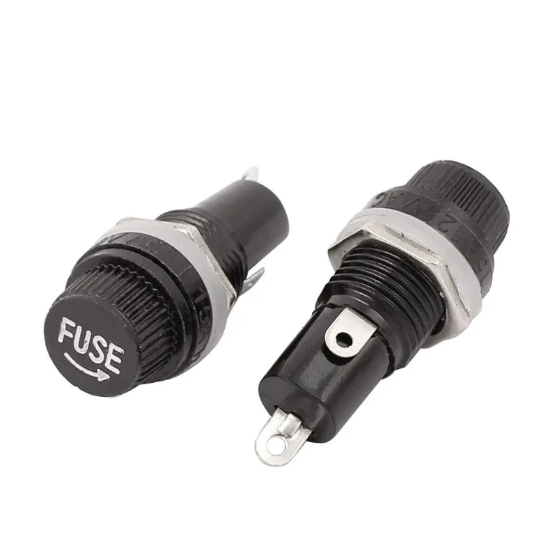 

New 5x20mm for 12mm mounting hole 250V/10A Electrical Screw Cap Panel Mounted Fuse Holders Popular