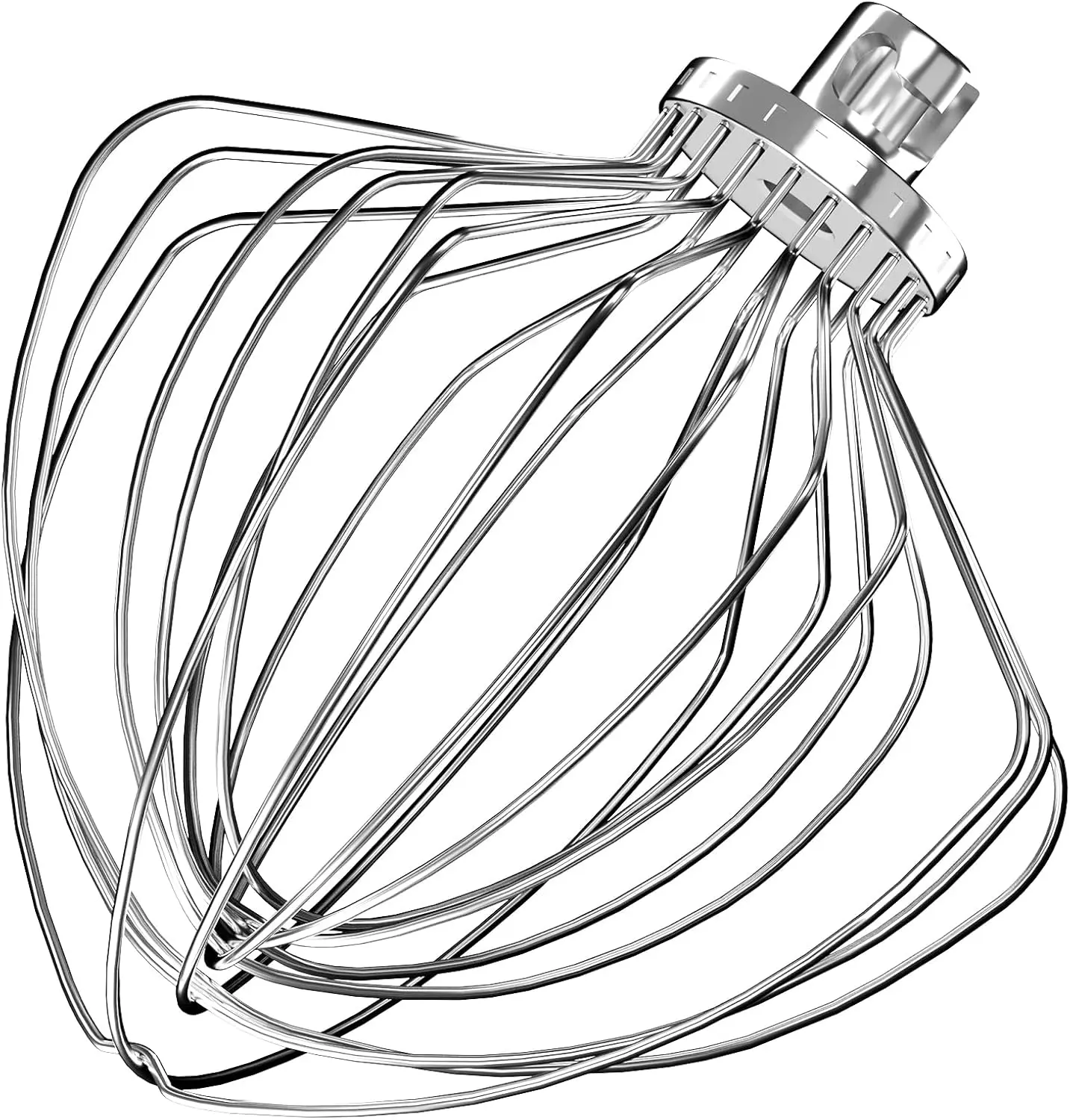 Accesorio de batidor de 11 alambres de acero inoxidable KN211WW, compatible con batidoras KitchenAid de tazón elevable de 7 cuartos, batidor de acero inoxidable