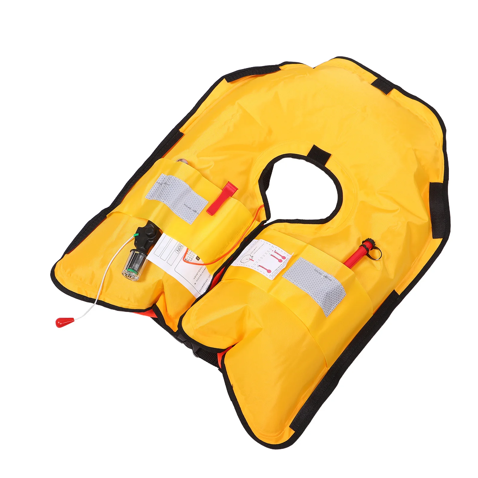 

Inflatable Life Jacket Automatic Snorkel Vest Adjustable Safety Buckle Reflective Strips Portable Swim Vest for Kayaking