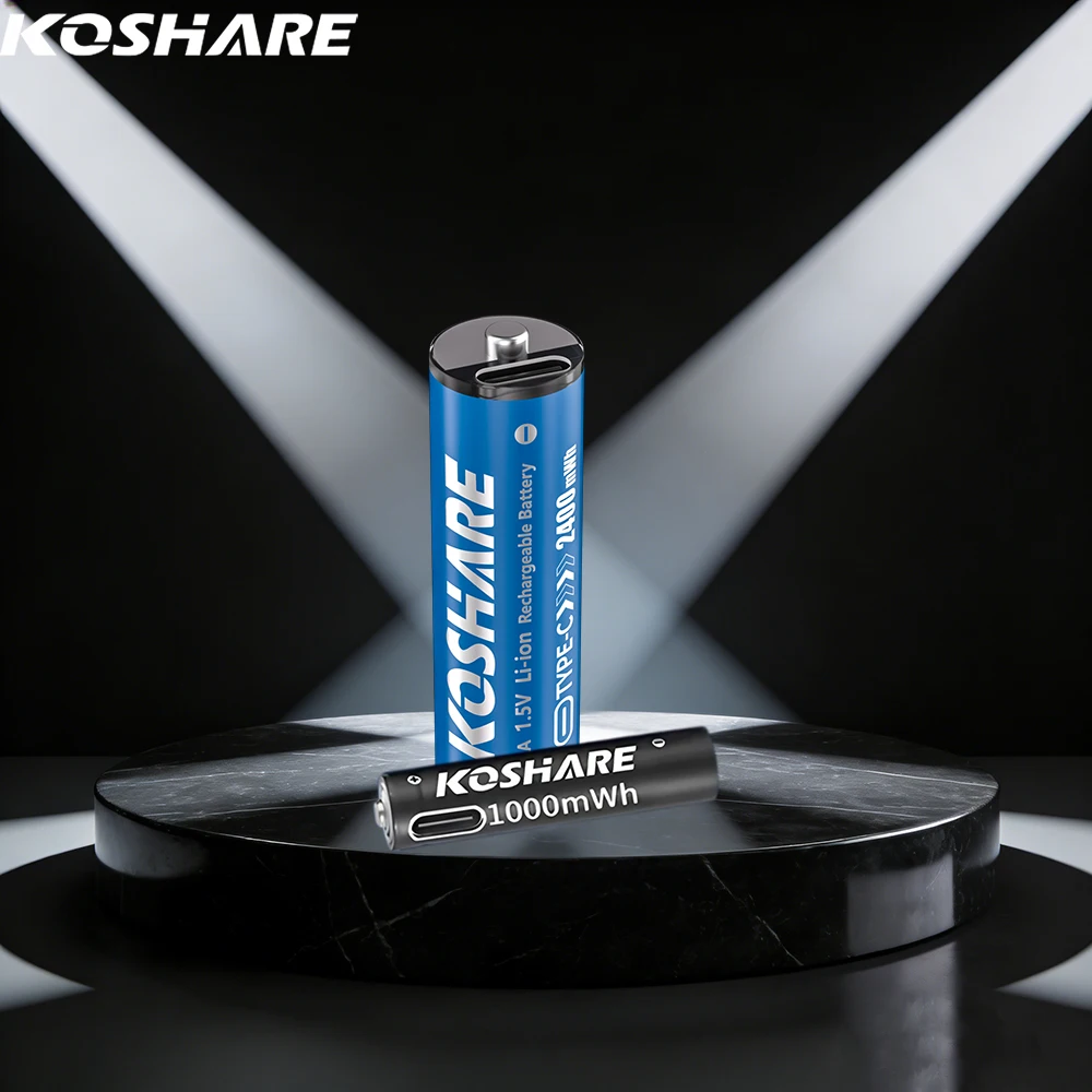 

KOSHARE 1.5V AAA/AA2400mWh 1000mWh Rechargeable Battery Type-C Rechargeable Li-ion Battery For microphone electric toothbrush
