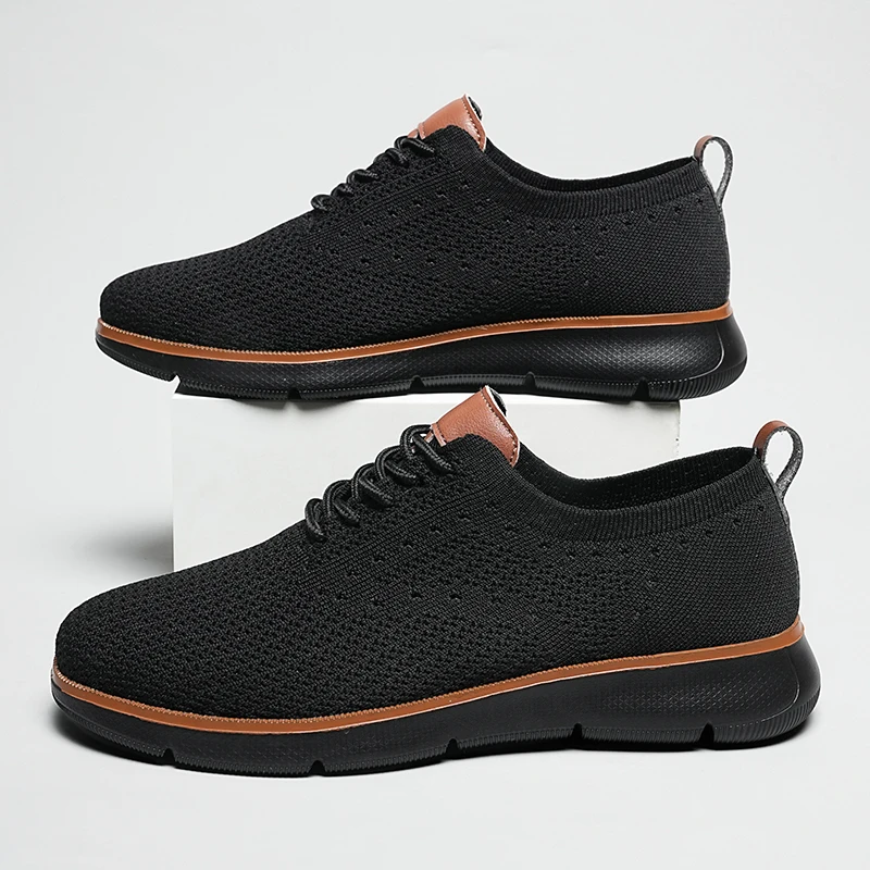 39-48 Size Men\'s Casual Dress Oxfords Shoes Knit Lightweight Breathable Fashion shoes Suitable for driving and commuting