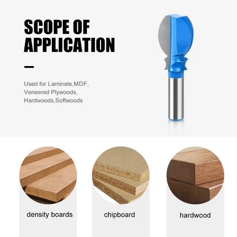 

Woodworking Cutter Milling for Wood Bit Face Mill 1pc 12mm 1/2in Shank Special Architectural Handrail Molding Router Bit
