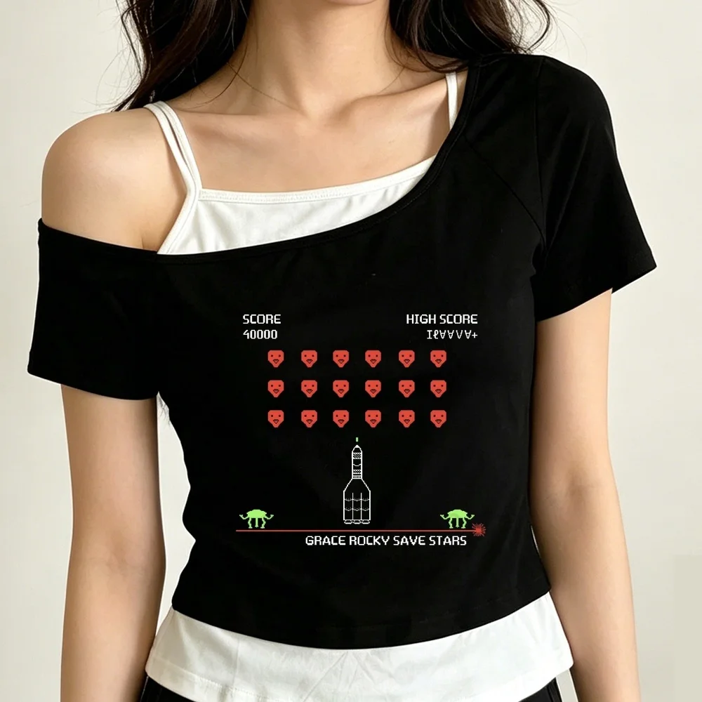 Project Hail Mary crop top shoujo 2000s cutecore summer anime gyaru t-shirt streetwear baddie cheap graphic anime