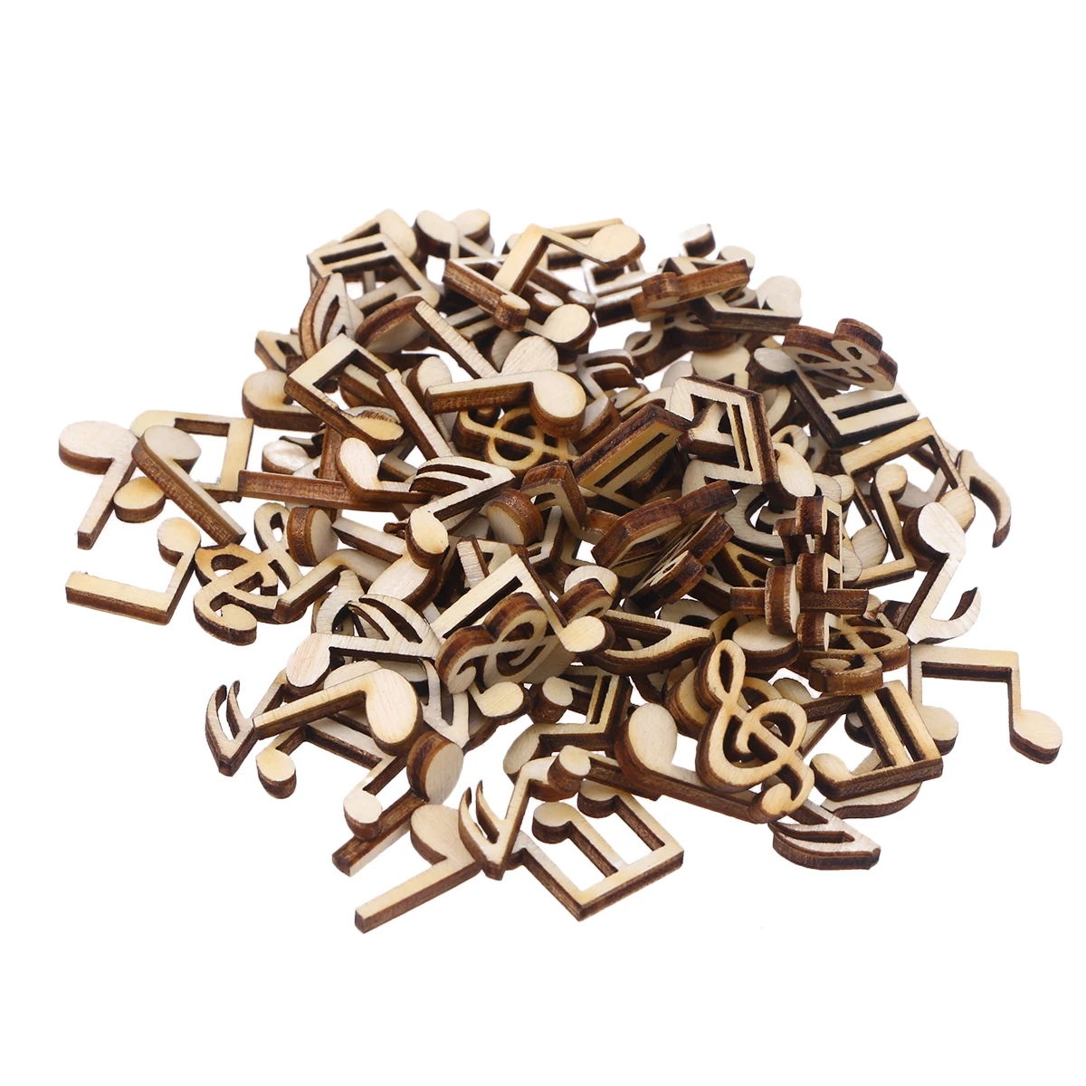 

100pcs Wooden Slice Craft Material Natural Wood Slice For Diy Doodle Scrapbooking Embellishments Educational Musical Notes Wood