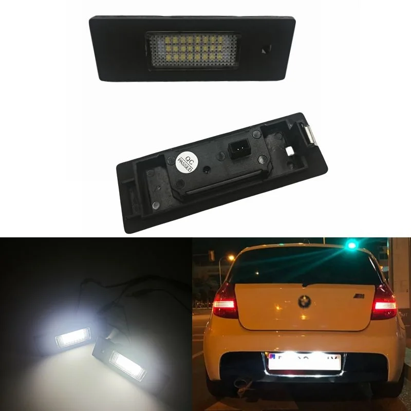 For BMW 1 Series E81 E87 E63 E64 M6 E85 E86 Z4 F12 F13 F20 K48 MINI R60 R61 LED License Number Plate Lamp Car Light Luz No Error