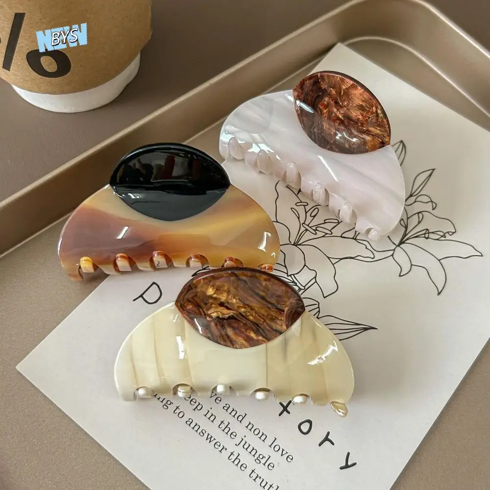 

Acrylic Half-circle Hair Claw Contrast Color Gradient Acetic Acid Shark Clip Retro Korean Style Retro Hair Carb Clip Women