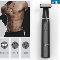 HTC Dropshipping Groin Hair Trimmer, Ball Groomer&Body Trimmer for Men, Waterproof Wet/Dry Clippers,Male Hygiene Razor Depilador