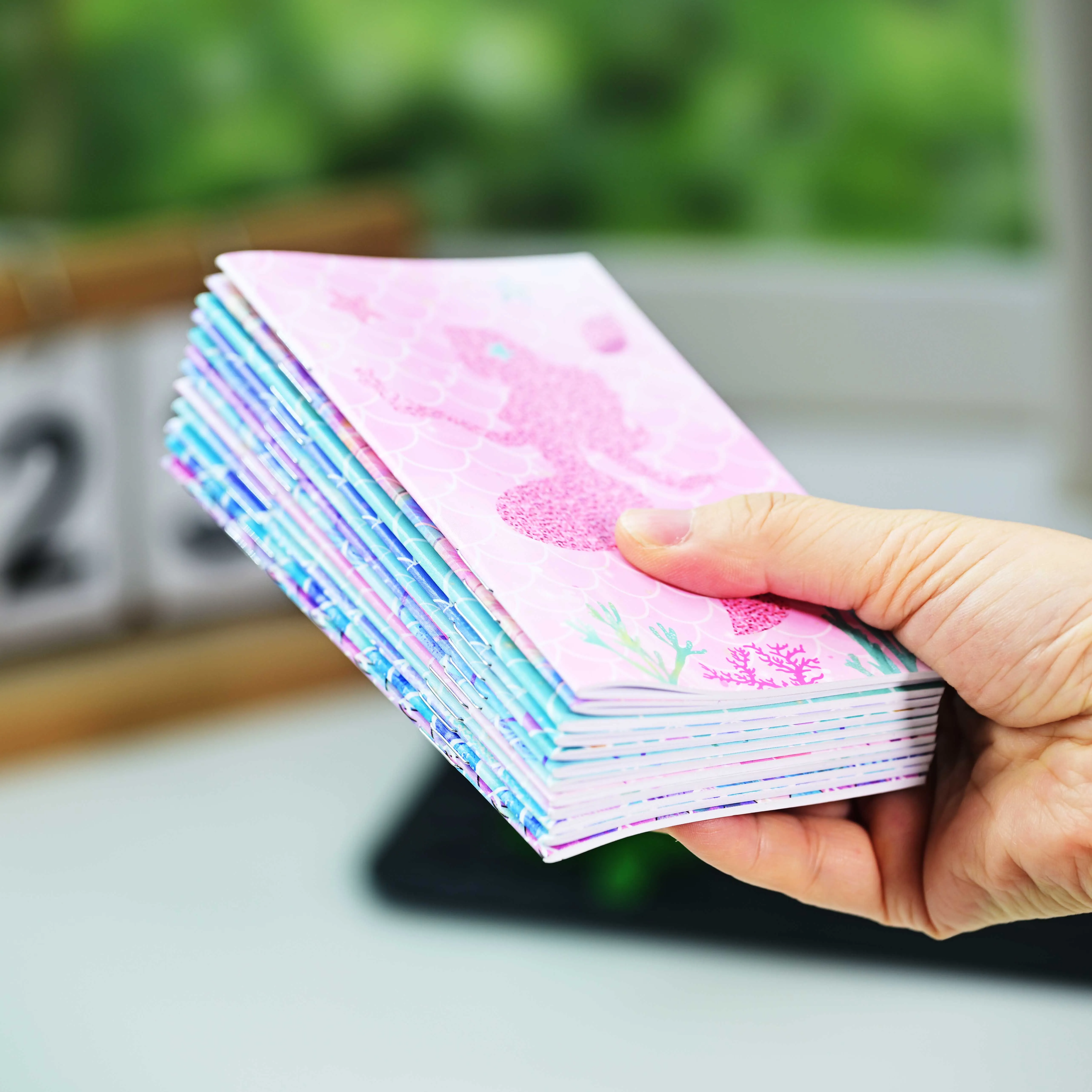 12Pcs Mini Mermaid Pocket Notebook Set, Ocean Scale Cute Lined Small Journal, Kawaii Sea Creature Notepad Kids Party Favor