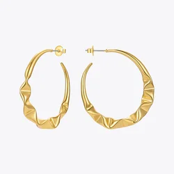 ENFASHION Irregular Hoop Earrings For Women Gold Color Fashion Jewelry Wave Circle Earring Boucle Oreille Femme Party E211272